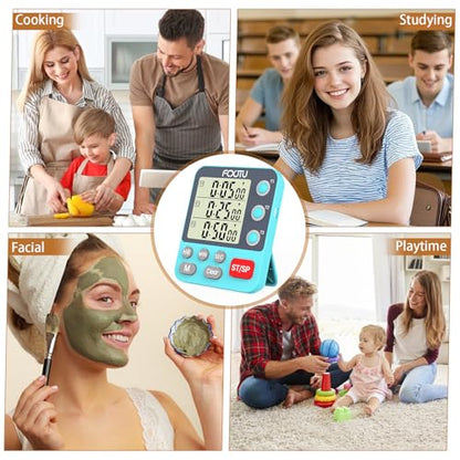Digital Dual Kitchen Timer, Multi-Channel Magnetic Countdown for Cooking - size: YS318 Blue