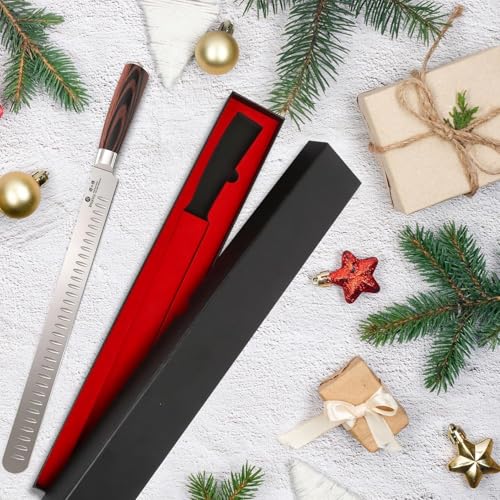 imarku Brisket Knife 12 Inch, Japanese High Carbon Stainless Steel - color: Black Brown Handle