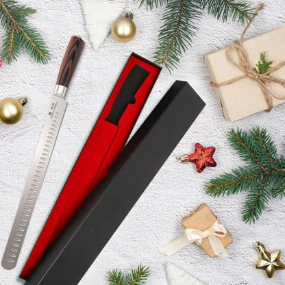 imarku Brisket Knife 12 Inch, Japanese High Carbon Stainless Steel - color: Black Brown Handle