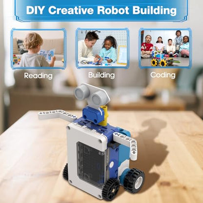 Coding Robot Kit, 10-in-1 BBC Micro:bit Robotics Invertor Kit, Educational Stem Robot Building Kit with APP Control Learn to MakeCode, MicroPython, and Scratch for Age 9+ Girls Boys - style: micro bit