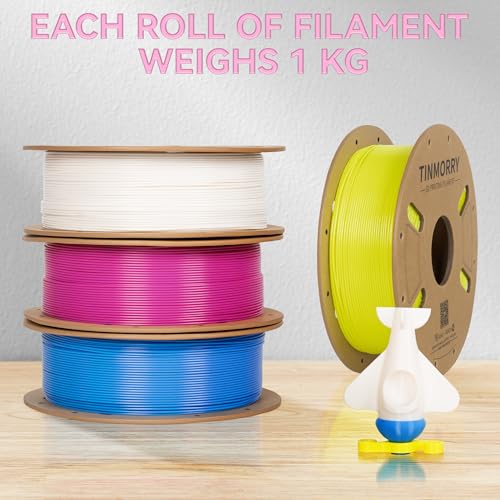 TINMORRY Rapid PETG 3D Printer Filament 1.75mm, 1 KG X 4, 4 Colors - color: Petg-eco-magenta+jade White+yellow+blue, size: 4 KG