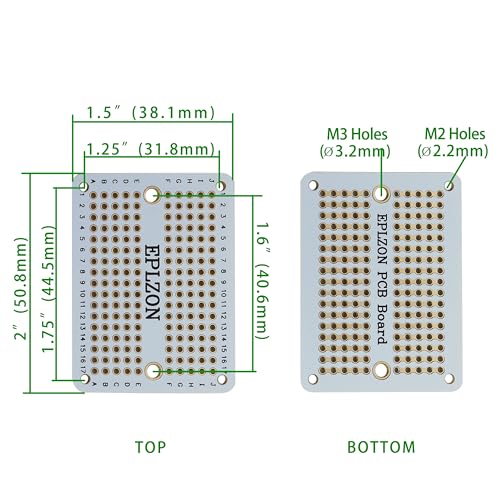 Solderable Breadboard Mini PCB Board Gold-Plated Solder Breadboard for DIY Electronics Projects Apply to Soldering Projects 2.0"x1.5" Mixed Color(Pack of 10 Pcs,White) - size: White