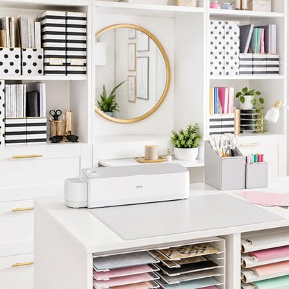 BLU MONACO | Cardboard Magazine File Holder Set of 4 | Vertical Magazine File Holder for Desk and Shelves | Standing File Holder for Classroom School Paper Storage - color: Gold Dots Black Stripes