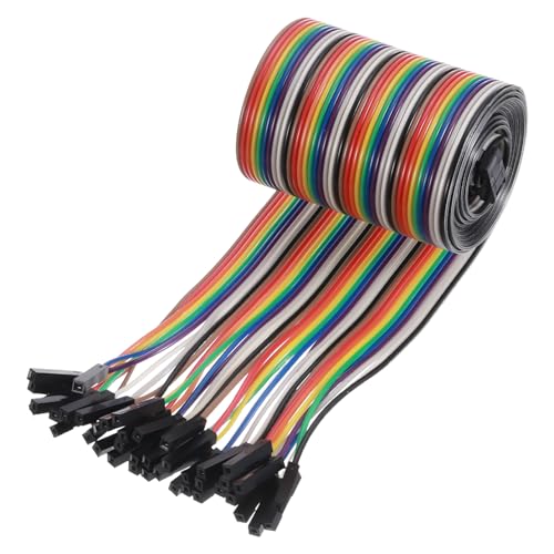 MECCANIXITY 1 Pcs IDC Rainbow Wire Flat Ribbon Cable FC-Female to 40P 39.3 Inch Length 2.54mm Pitch Breadboard Jumper Wires for Electronic Projects - size: 39.3 Inch, style: 40 Pin