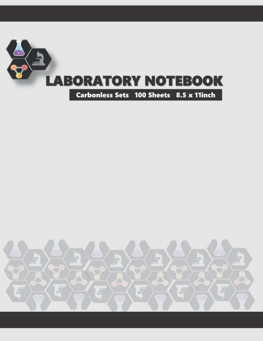 Laboratory Notebook: Carbon Laboratory Notebook, 100 Pages, 5 x 5 Quad Ruled Grid (.20 inch squares), 8.5 x 11 inches