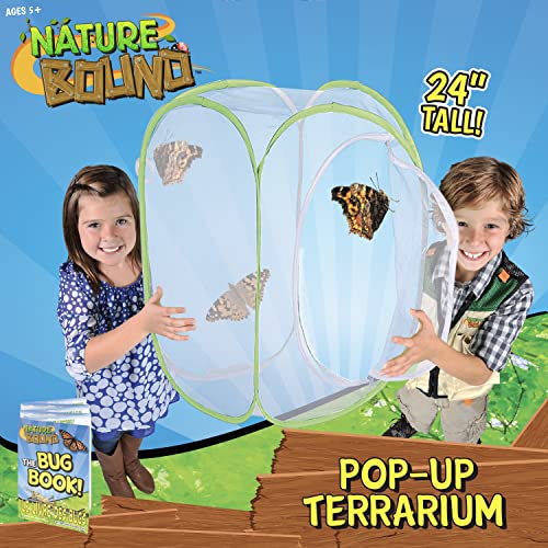 Nature Bound Butterfly Growing Kit - Live Caterpillar to Butterfly Project for Kids - Includes Voucher for Caterpillars, Green Pop-Up Enclosure, and STEM Learning Guide - style: Pop-Up Terrarium 24