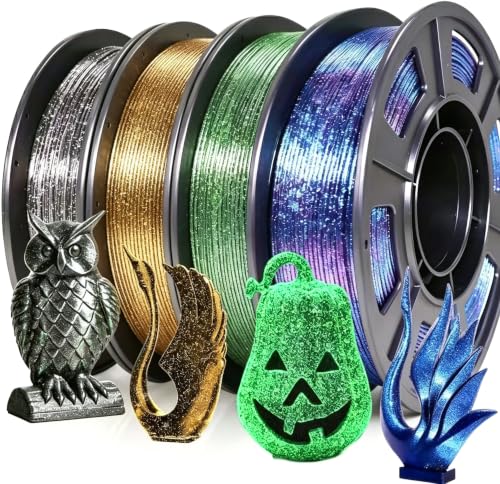 Galaxy PLA Filament 1.75mm, NEW Multi Color Glitter, 4 Pack