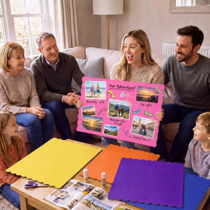 Mooliwe 10 Pack Scalloped Trifold Poster Board, 24" x 16", Rainbow - color: Rainbow, size: 24" X 16"