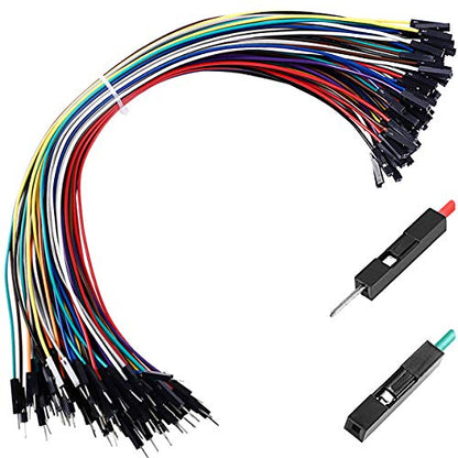 Breadboard Jumper Wires Male to Female 12'' Length 0.1'' Square Head 100-Pack 10 Colors 24AWG by Hellotronics (30CM, 1P M/F) - color: 1P Male-Female, 30CM, size: Length 12'' / 30CM