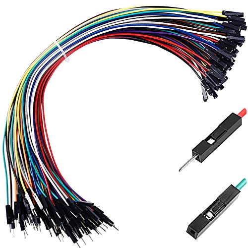 Breadboard Jumper Wires Male to Female 12'' Length 0.1'' Square Head 100-Pack 10 Colors 24AWG by Hellotronics (30CM, 1P M/F) - color: 1P Male-Female, 30CM, size: Length 12'' / 30CM