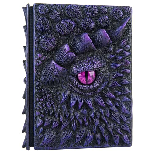 3D Dragon Eye Embossed Journal,Resin Engraving Notebook,Dnd notebook for Dragon Lovers ，Blank Paper,Hardcover Travel Notepad for Writing,Sketchbook,Collection,Gift,Decoration A4 and A5 Size (A5-Dark Purple) - color: A5-Dark Purple