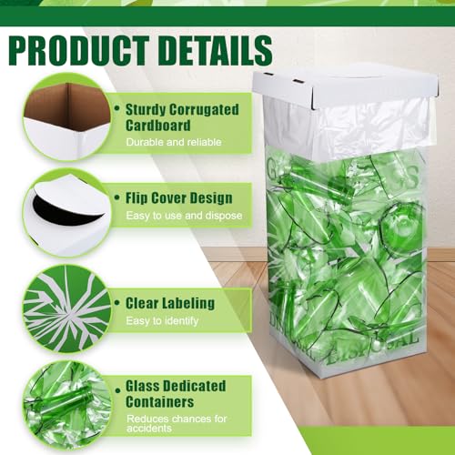 Resurhang 6 Pcs Broken Glass Disposal Box 12" L x 12" W x 27" H Floor Model - size: 12"L x 12"W x 27"H Floor Model