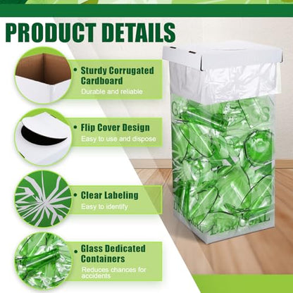 Resurhang 6 Pcs Broken Glass Disposal Box 12" L x 12" W x 27" H Floor Model - size: 12"L x 12"W x 27"H Floor Model