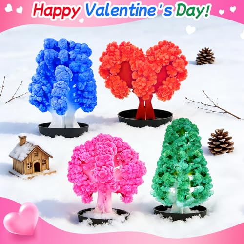 24 Pack Growing Crystal Trees Kit With Greeting Cards for Kids STEM Science Experiment Craft Party Favors School Classroom Gifts Exchange Goodie bags for Boys and Girls