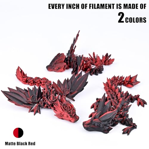 OVV3D Matte PLA Filament 1.75mm, Red Black Dual Color PLA 3D Printer Filament，High Speed 3D Printing, +/-0.02mm 1kg - color: Matte Black Red