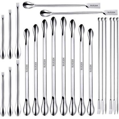 22 Pcs Stainless Steel Lab Spatula Micro Scoop Set for Gel Cap Filler