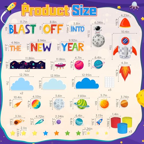 Pasimy Outer Space Bulletin Board with Crepe Paper Streamers 3D Space Themed Classroom Decor Galaxy Stars Planet Astronaut Cutouts for Back to School First Day of School Supplies Chalkboard Wall Decor