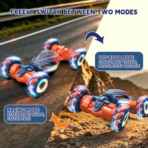 Remote Control Car - RC Drift Car Gesture Sensing Toy Boy Age 6-8-12 Gifts - color: Orange