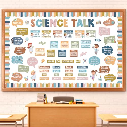 Pajean 93 Pcs Boho Science Bulletin Board Science Talk Classroom Decor - style: Boho Science