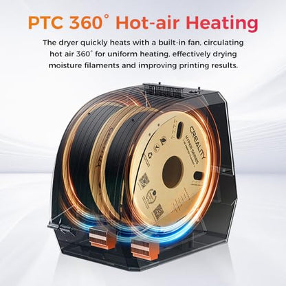 2026 New Creality Space PI Filament Dryer Plus, Dual-Spool 3D Printing Filament Dryer Box, Adjustable Temp 45℃-70℃, 360° Hot-Air & Real-Time Humidity Monitor, 12 Filament Presets - size: Space PI Plus