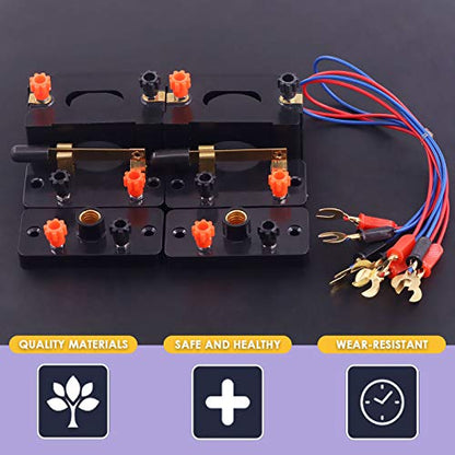 Swpeet 22Pcs Labs Physics Experiment Basic Beginner Circuit Kit, Including Interconnect Circuit Wire, D Battery Holder, Single Pole Single Throw Switch and Miniature Bulb Holder with E10 White Bulb - style: Labs Physics Experiment Kit
