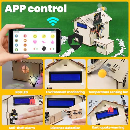 KEYESTUDIO Smart House Kit for Micro:bit V2(not Included), DIY Microbit Home Automation Educational STEM Kit for Beginners 15+