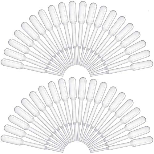 BronaGrand 200 Pieces Graduated Transfer Pipettes Plastic Eye Dropper Disposable Essential Oils Pipettes,Clear,Capacity 0.2ml
