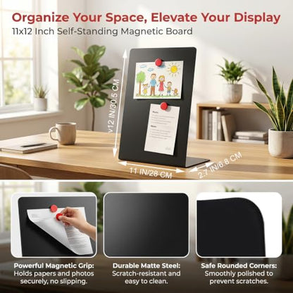 Magnetic Metal Display Stand, 2 Pack Magnetic Bulletin Board - color: Black