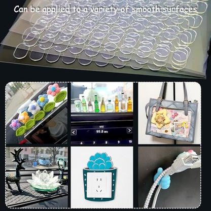 480 Pcs Gel Glue Dots, Double Sided Sticky Dots Clear, Removable Adhesive Dots, Sticky Tack, Museum Putty Stick, Mounting Putty for Balloons Crafts DIY Festival Party Decoration