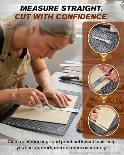 SAKERNEO Leather Working Tools kit Leather Tooling Kit Leather Craft Tools - size: Max Version