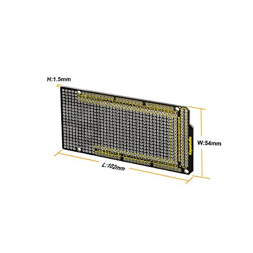 KEYESTUDIO 10PCS Proto Shield for Arduino Mega, Double Sided PCB Prototype Shield Solderable for Arduino Mega R3 2560