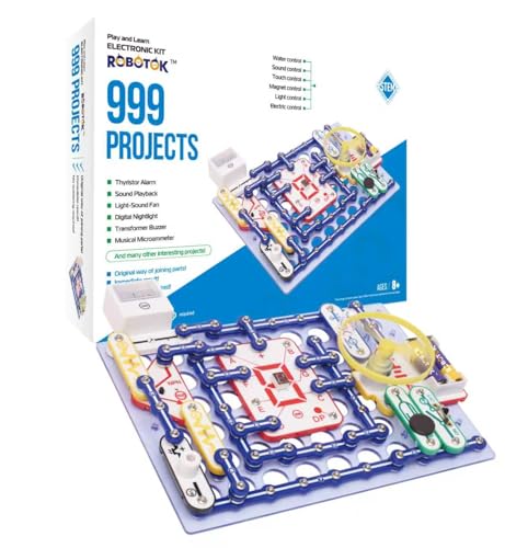 School & Family STEM Educational Toy Gift for Boys & Girls, Over 999 Projects, Physics Science Experiment Circuit Kit for Kids Ages 8+, Electronics Exploration Kit (Mixed Color, 999) - size: 999