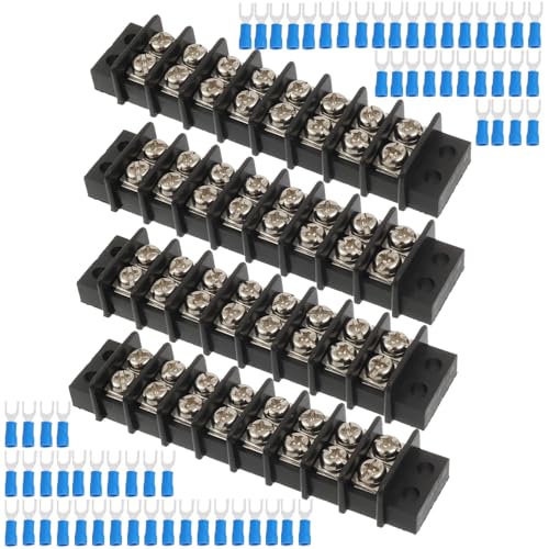 4PCS 8 Circuits Dual Row Screw Terminals Strip with 64PCS Connector - style: 8 Circuits