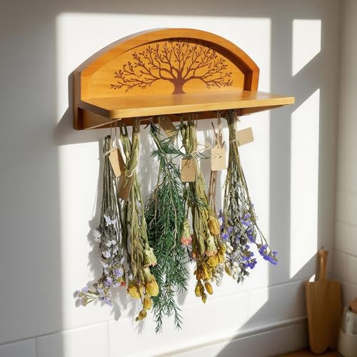 Tree of Life Herb Drying Rack,Floral Display Holder for Garden and Kitchen - color: Herb Drying Rack-gold Foil Stamping