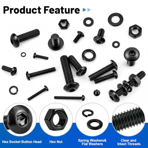 2380PCS Metric Hex Socket Button Head Screw Assortment Kit M2 M3 M4 M5 - size: G10.9 M2M3M4M5 2380PCS