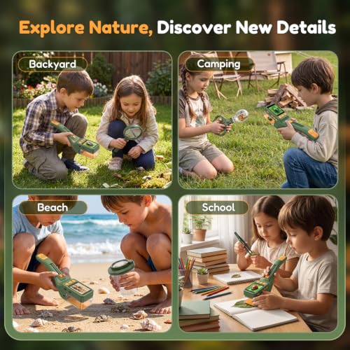 Kids Handheld Microscope Bug Catcher, STEM Educational Exploration Toy