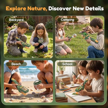 Kids Handheld Microscope Bug Catcher, STEM Educational Exploration Toy