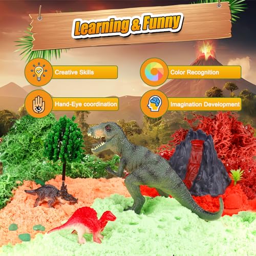 7july Dinosaur Activities Toys-Dinosaur Terrarium Craft Kits for Boys-Birthday Gifts for Kids Age 4 5 6 7 8 Years Old
