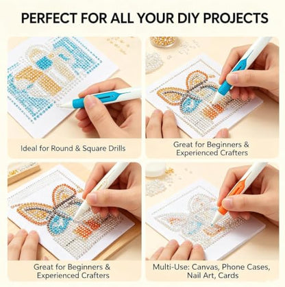 2026 New Automatic Diamond Painting Bead Dispenser, No Wax Needed Art Pen