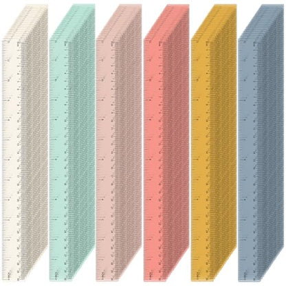 120 Pcs Plastic Ruler Bulk 12 Inch Classroom, Bohemian Colors - color: Bohemian Colors