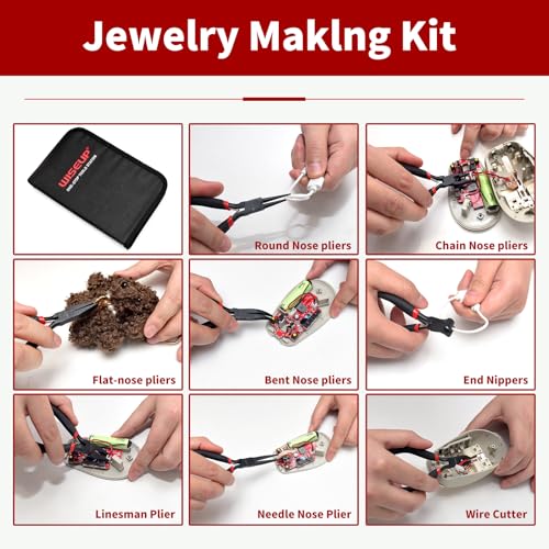 WISEUP 8-Piece Mini Pliers Set, for Crafting, Electronics & Jewelry Making