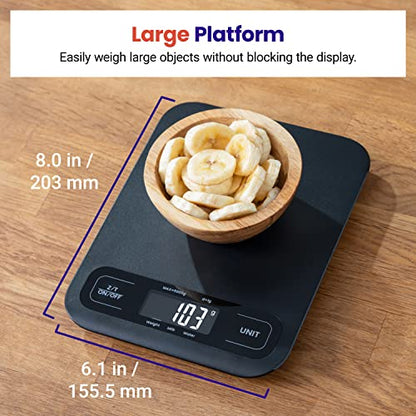 Etekcity Food Kitchen Scale, Digital Grams and Ounces, Large - color: Black