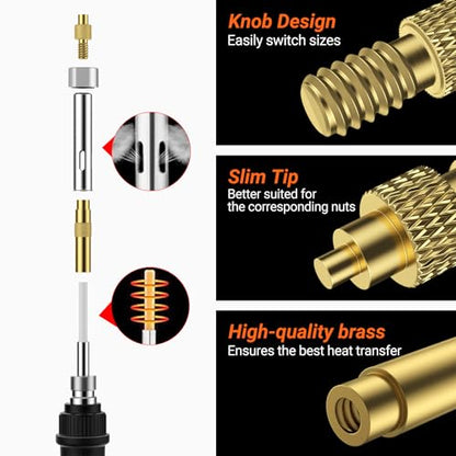Preciva Heat Set Inserts, Brass Threaded Inserts Set for 3D Printer, M2-M8