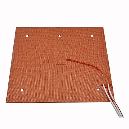 High Temperature 24V 235mm Ender 3 V2 Flexible Silicone Heater Hot Bed 5 Holes for Creality Ender 3 Pro 3S Ender 5 Ender 3 S1 Pro 3D Printer with 4 Points Build Plate (Silicone 24V)
