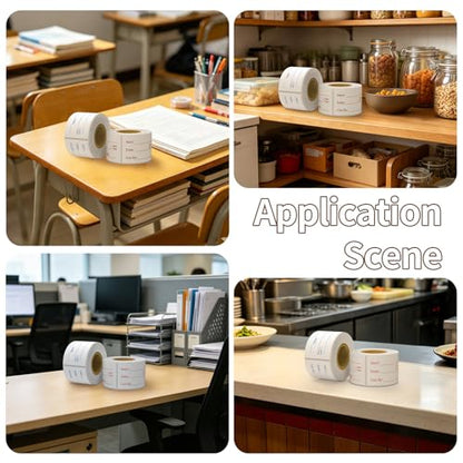 300 Labels Removable Food Labels, HUOJI 1 x 2 Kitchen Labels - size: 1x2-2 Rolls | 300 Sheets