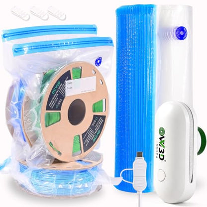 30 Pcs Filament Vacuum Storage Bags with Upgraded Pump for 3D Printer Accessories, Reusable 3D Printer Filament Storage Bags Vacuum Storage Seal Bag to Keep Dry, Plus Size 32x34cm / 12.6x13.4inch