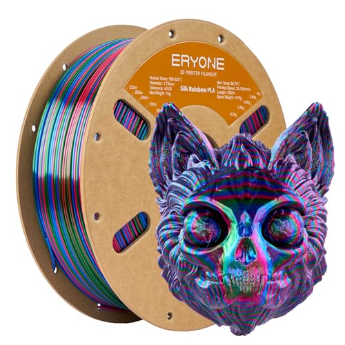 ERYONE Silk Twist Rainbow 3D Printer PLA Filament 1.75 +/-0.03mm, Shiny Multicolor Filament PLA 1KG(2.2LBS), Vortex (Red Blue Green) - color: Silk Twist Vortex, size: 1KG