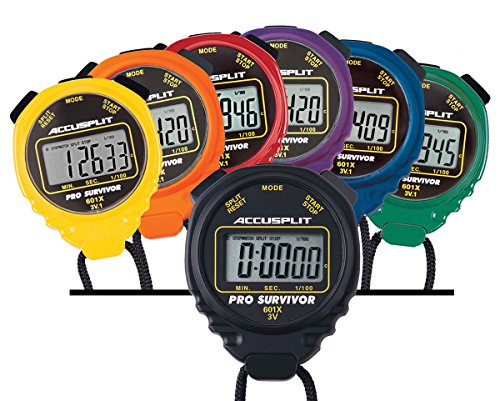ACCUSPLIT A601X Pro Survivor Rainbow Plus One Stopwatches(6 Pack), Black