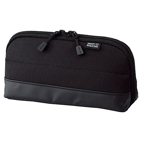 LIHITLAB Compact Pen Case, Water & Stain Repellent - color: Black, style: Wide Open