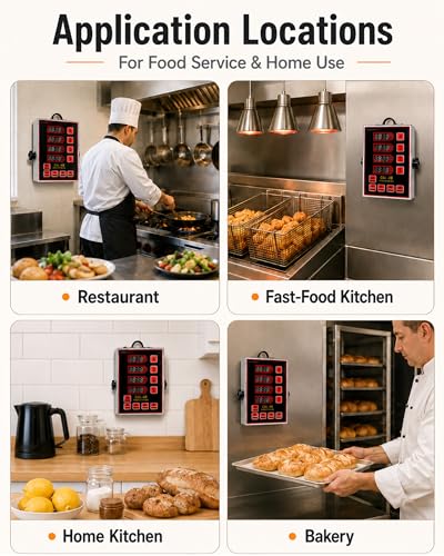 Commercial 4 Channels Digital Kitchen Timer, Calculagraph Fry Timer - size: 4 Channel